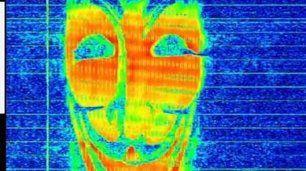 A Guy Fawkes mask drawn on a spectrum analyser (source: Lanesplit (Reddit))