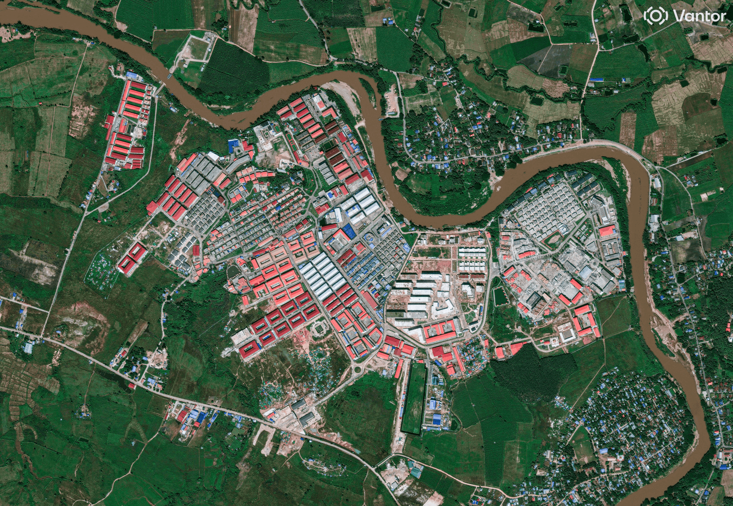 KK Park after recent building demolitions (source: Wired / Vantor)
