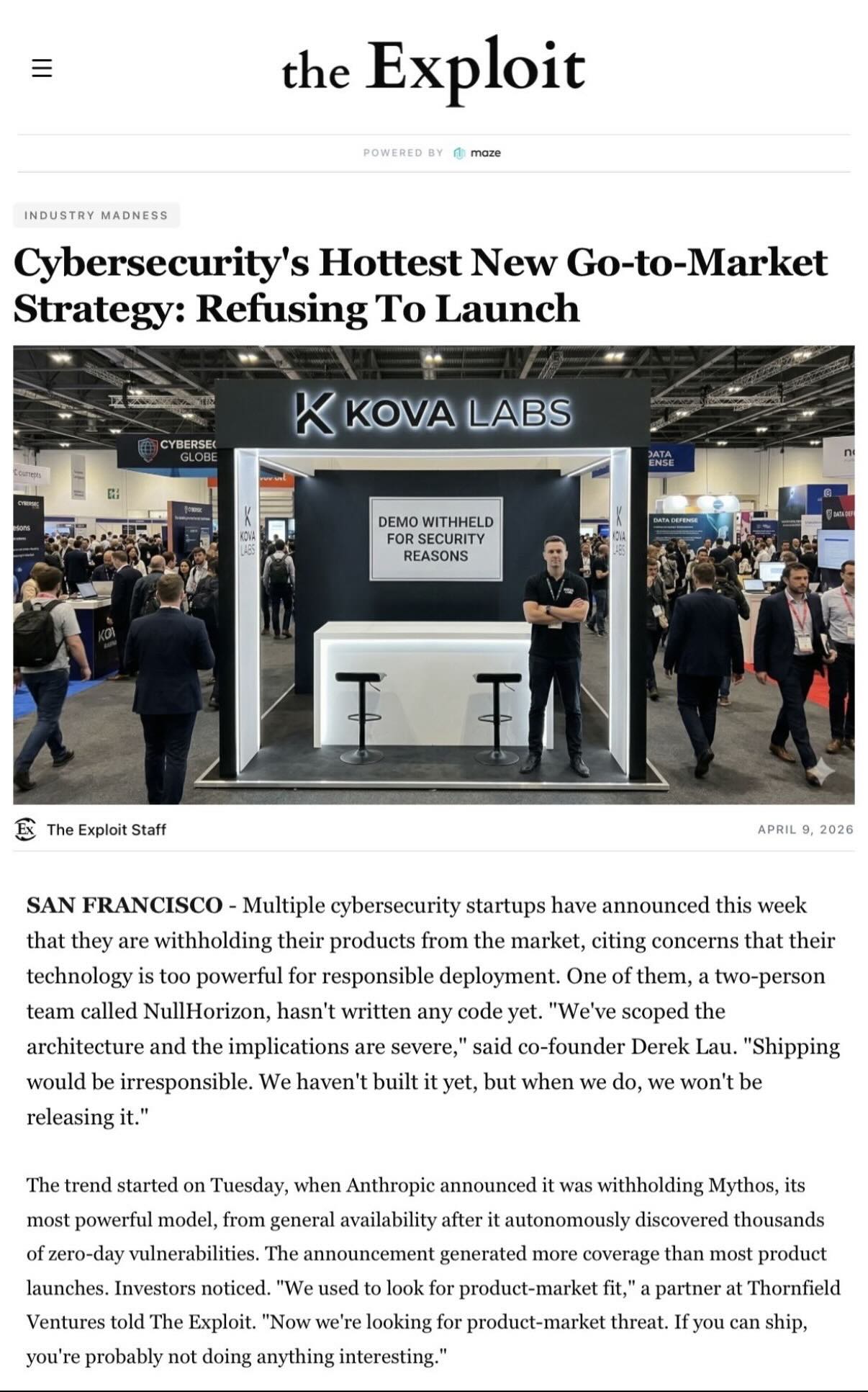 Refusal to launch (source: The Exploit)